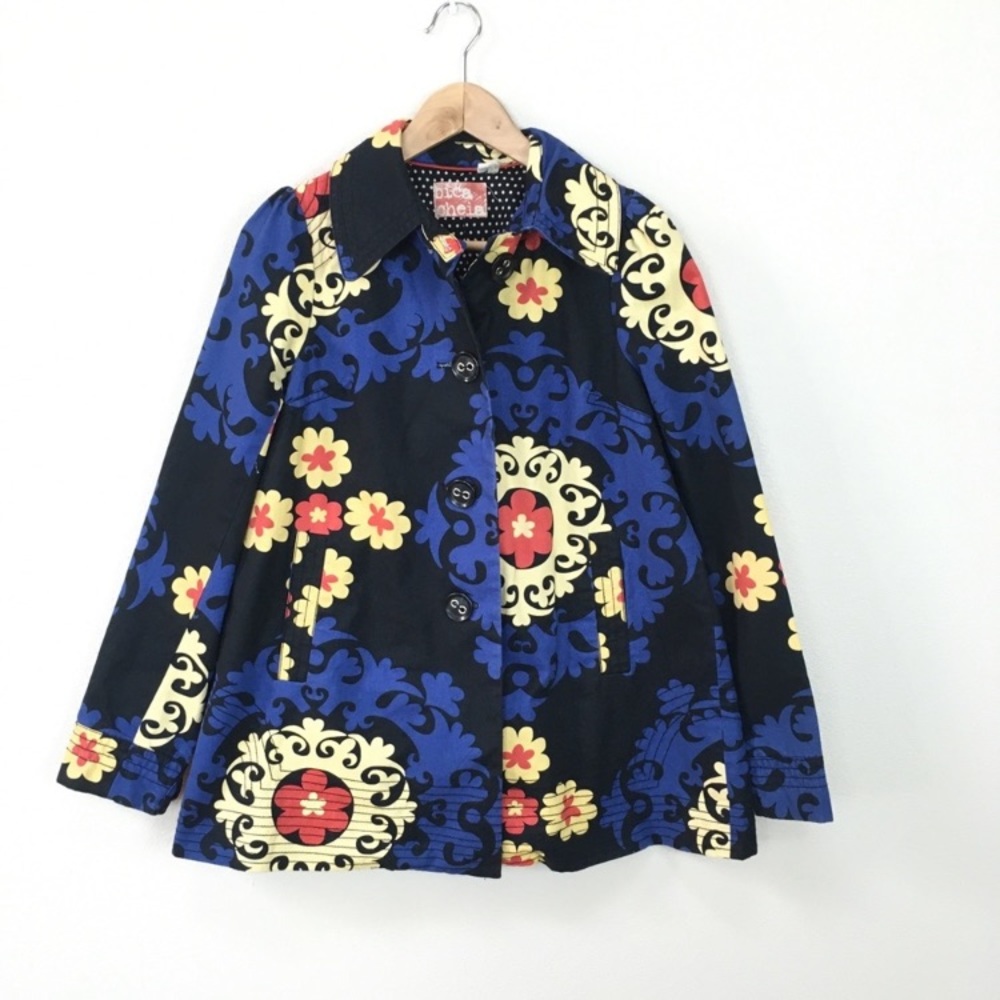 Anthropologie Bica‎ Cheia Floral Medallion Swing Jacket Coat Women’s Sz 4